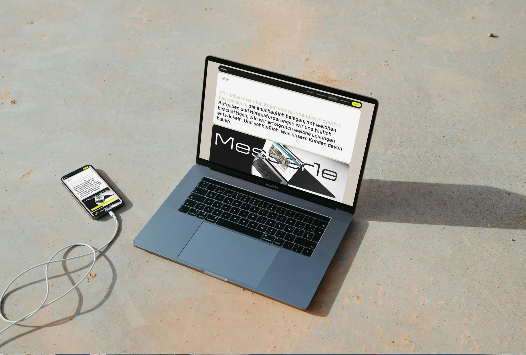 Screenshot der neu gestalteten Break Media Website mit klarem Layout und ansprechendem Design.